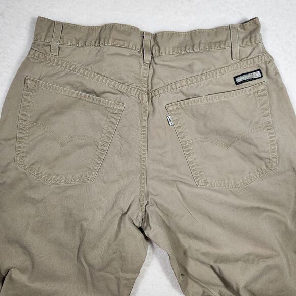 Vintage Levi's L2 Khaki Pants Men's 34x32 Baggy Loose 90s Y2K Skater 100% Cotton - Picture 5 of 13